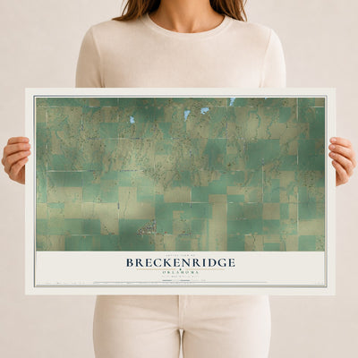 Map of Breckenridge, Oklahoma, 12 x 18 inch unframed archival matte print