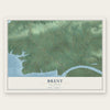 Brent, Oklahoma map print, the full design