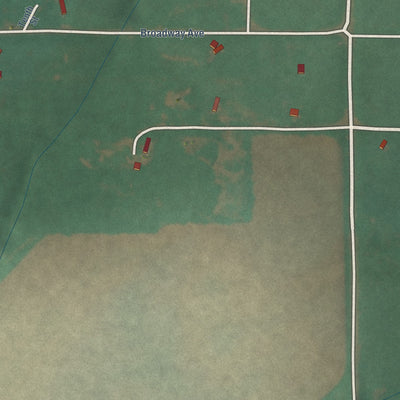 Second close-up of the map of Bridgeport, Oklahoma print showing more streets and buildings