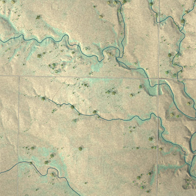 Second close-up of the map of Buffalo, Oklahoma print showing more streets and buildings