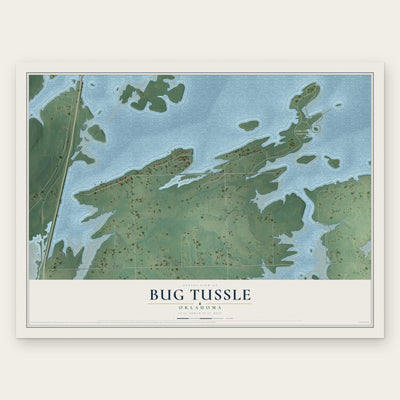 Bug Tussle, Oklahoma map print, the full design