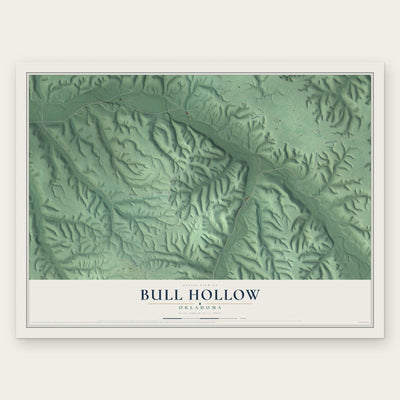 Bull Hollow, Oklahoma map print, the full design