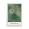 Map of Burns Flat, Oklahoma, 12 x 18 inch unframed archival matte print