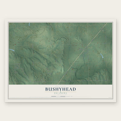 Bushyhead, Oklahoma map print, the full design
