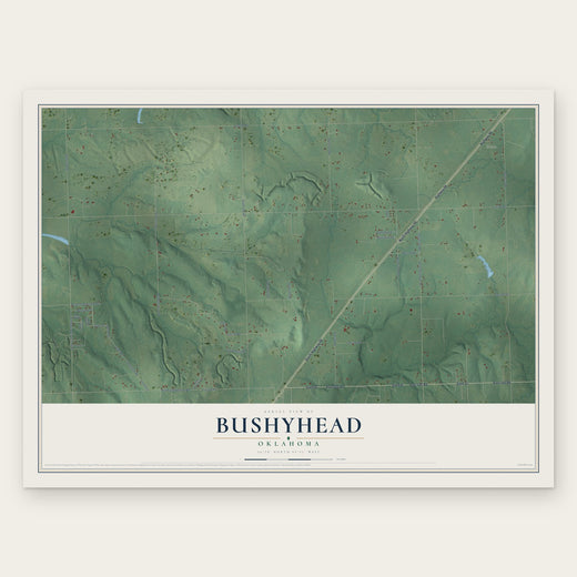 Bushyhead, Oklahoma map print, the full design