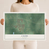Map of Cache, Oklahoma, 12 x 18 inch unframed archival matte print