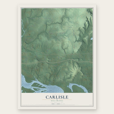Carlisle, Oklahoma map print, the full design