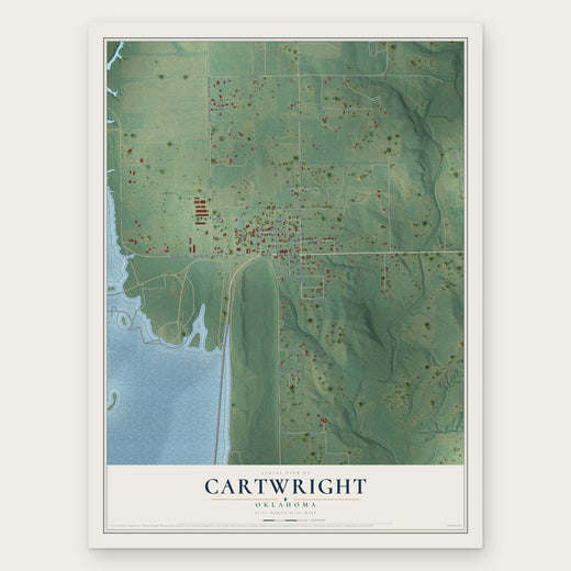 Cartwright, Oklahoma map print, the full design