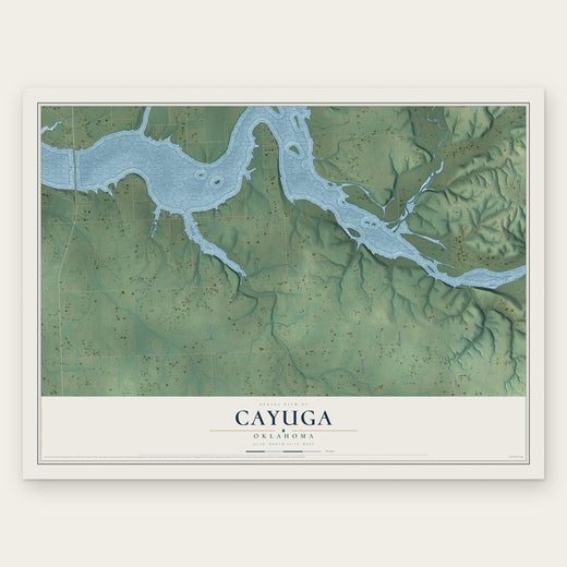 Cayuga, Oklahoma map print, the full design
