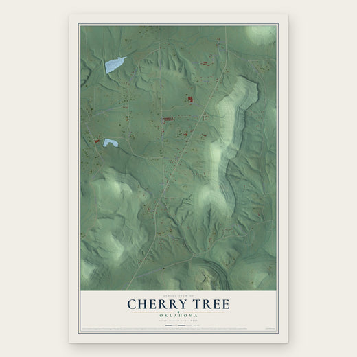 Cherry Tree, Oklahoma map print, the full design