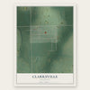 Clarksville, Oklahoma map print, the full design