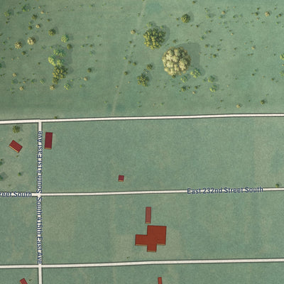 Close-up of the map of Clarksville, Oklahoma print showing street and building detail