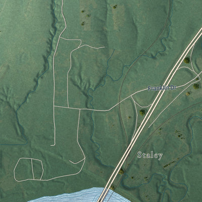 Second close-up of the map of Colbert, Oklahoma print showing more streets and buildings