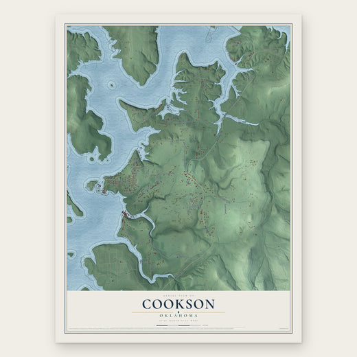 Cookson, Oklahoma map print, the full design