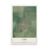 Map of Corn, Oklahoma, 12 x 18 inch unframed archival matte print