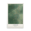 Map of Cornish, Oklahoma, 12 x 18 inch unframed archival matte print