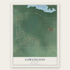 Cowlington, Oklahoma map print, the full design