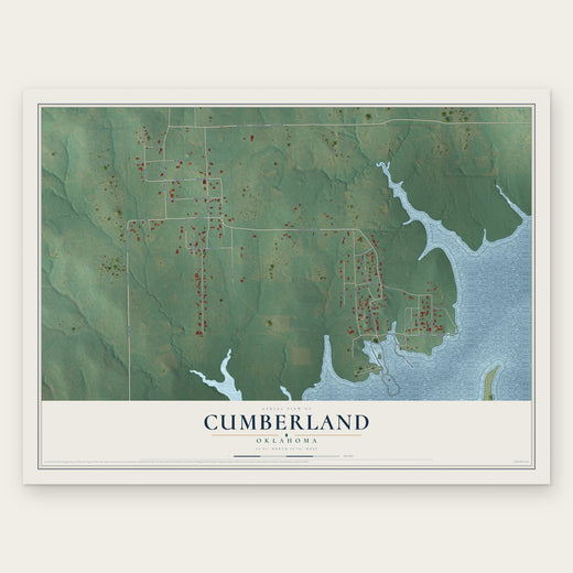 Cumberland, Oklahoma map print, the full design