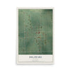 Map of Delaware, Oklahoma, 12 x 18 inch unframed archival matte print