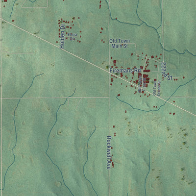 Second close-up of the map of Dibble, Oklahoma print showing more streets and buildings