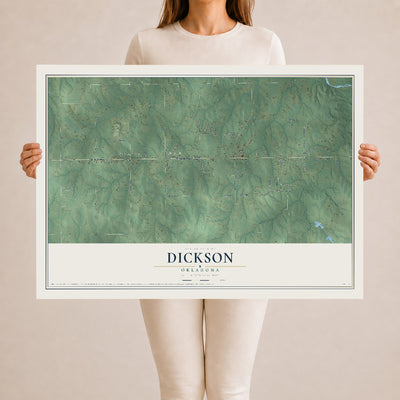 Map of Dickson, Oklahoma, 24 x 36 inch unframed archival matte print
