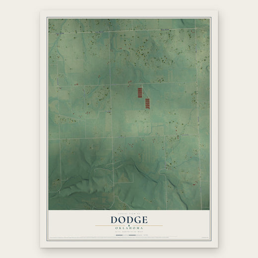 Dodge, Oklahoma map print, the full design
