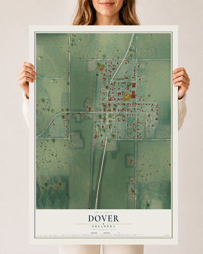 Map of Dover, Oklahoma, 24 x 36 inch unframed archival matte print