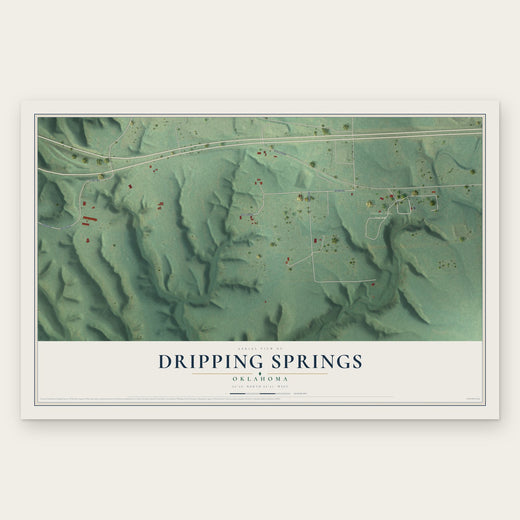 Dripping Springs, Oklahoma map print, the full design