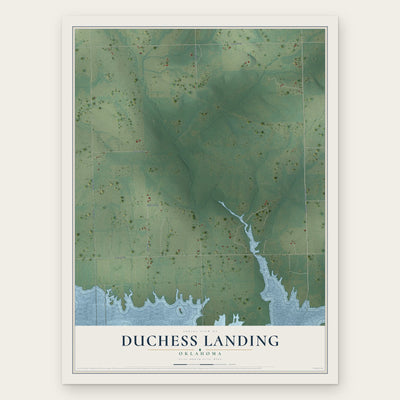 Duchess Landing, Oklahoma map print, the full design
