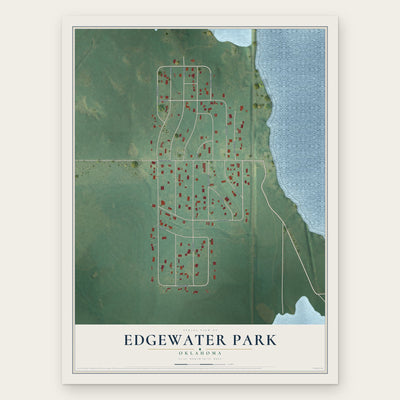 Edgewater Park, Oklahoma map print, the full design