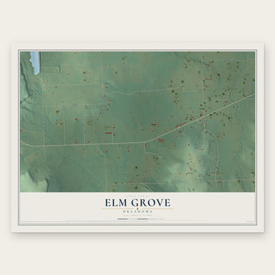 Elm Grove, Oklahoma map print, the full design
