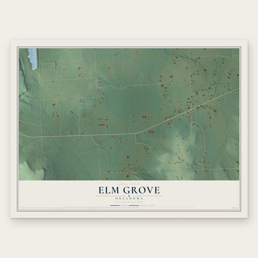 Elm Grove, Oklahoma map print, the full design