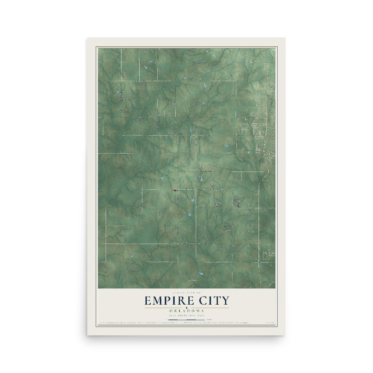Map of Empire City, Oklahoma, 12 x 18 inch unframed archival matte print
