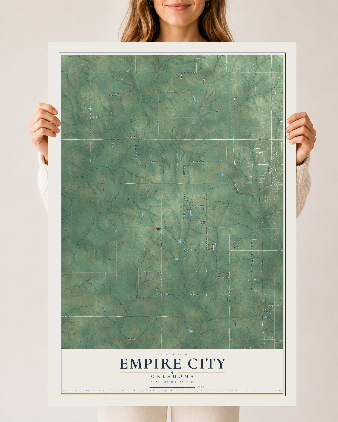 Map of Empire City, Oklahoma, 24 x 36 inch unframed archival matte print