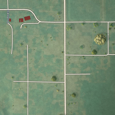 Close-up of the map of Erin Springs, Oklahoma print showing street and building detail