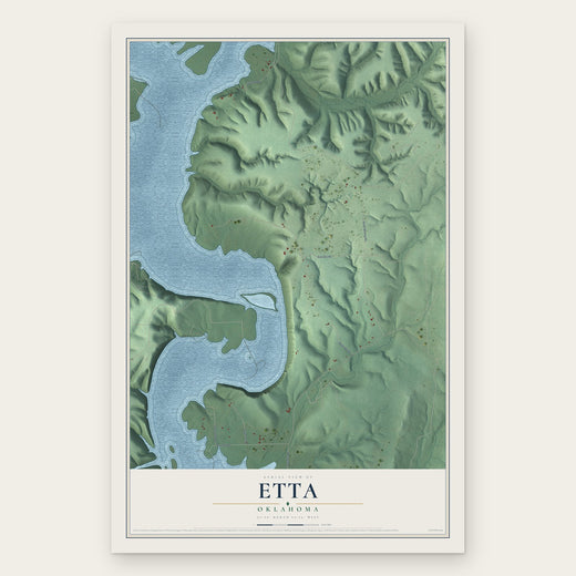 Etta, Oklahoma map print, the full design