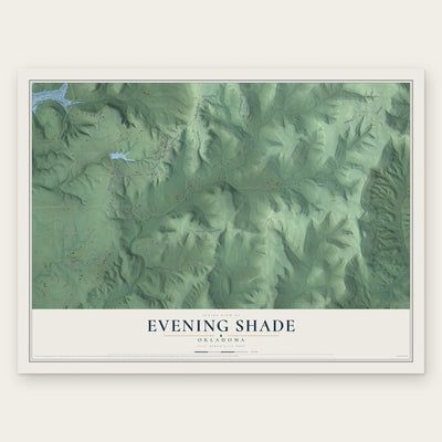 Evening Shade, Oklahoma map print, the full design
