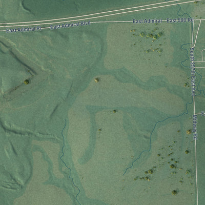 Second close-up of the map of Fair Oaks, Oklahoma print showing more streets and buildings