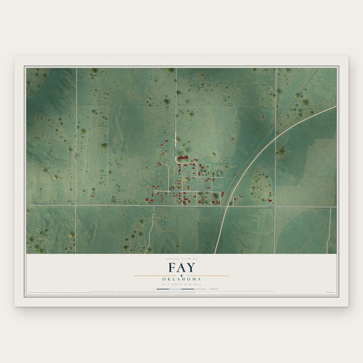 Fay, Oklahoma map print, the full design