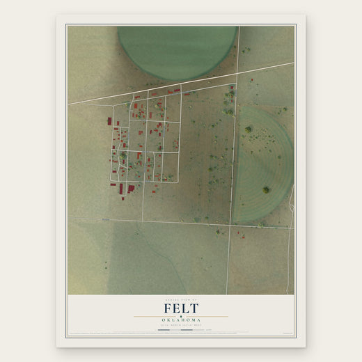 Felt, Oklahoma map print, the full design