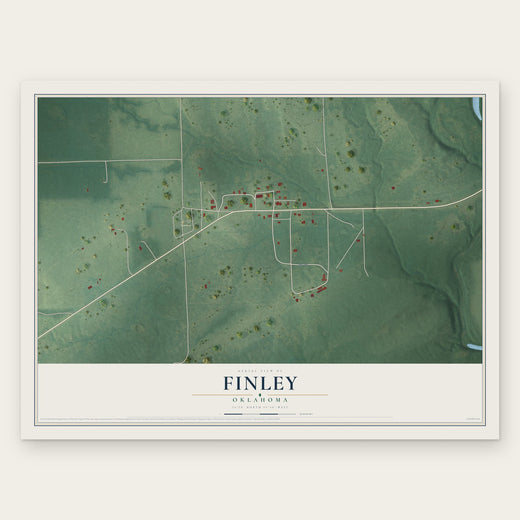 Finley, Oklahoma map print, the full design