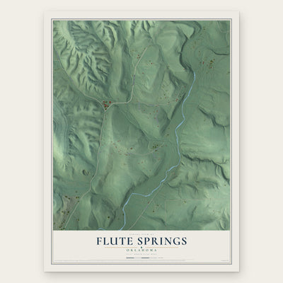 Flute Springs, Oklahoma map print, the full design