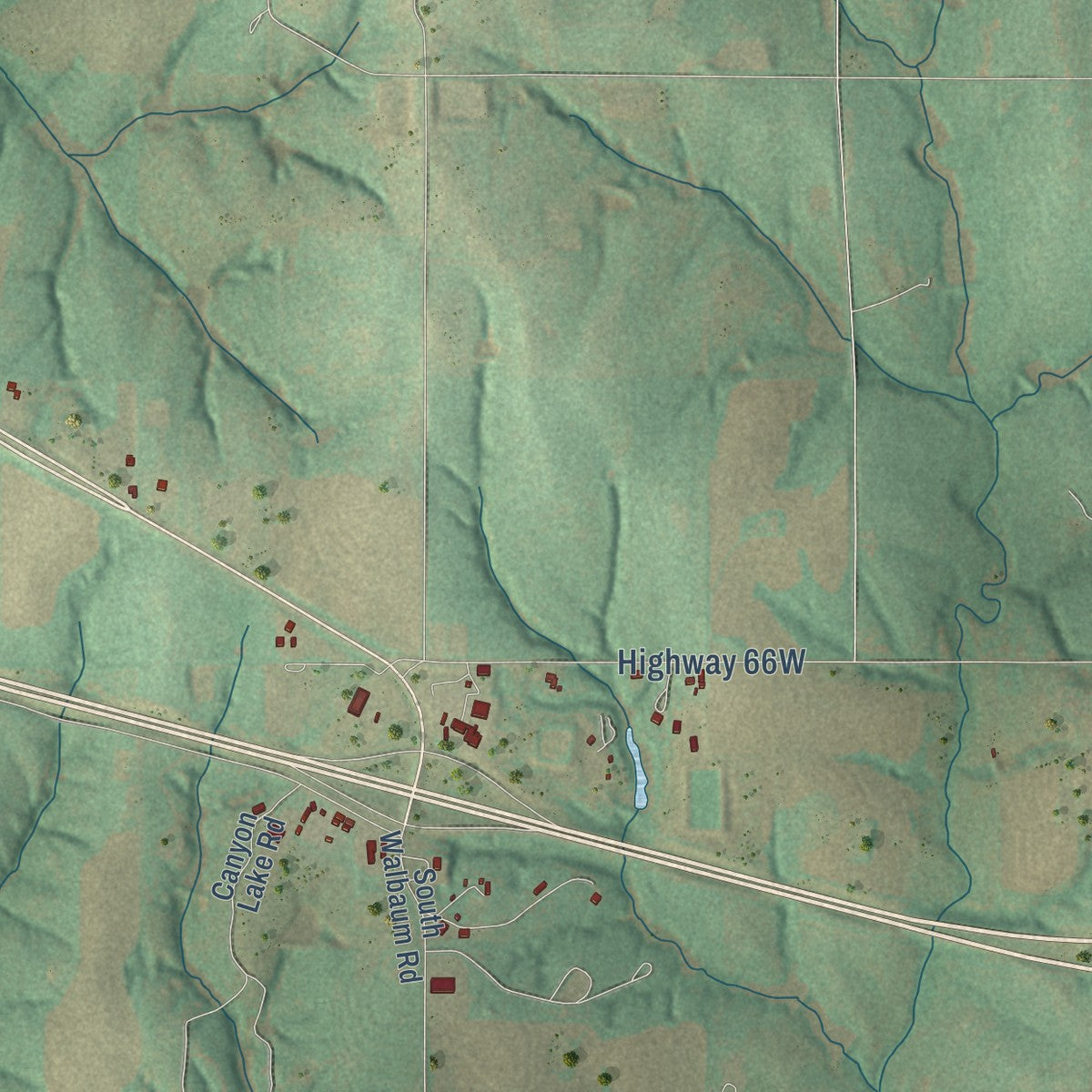 Second close-up of the map of Geary, Oklahoma print showing more streets and buildings
