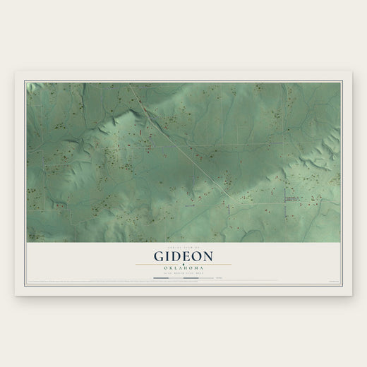 Gideon, Oklahoma map print, the full design