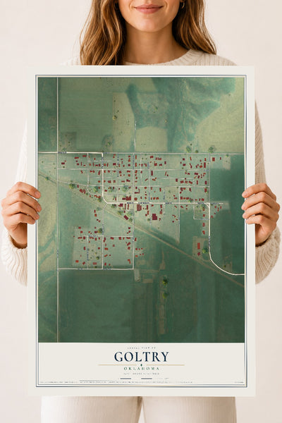 Map of Goltry, Oklahoma, 18 x 24 inch unframed archival matte print