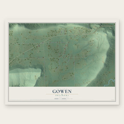 Gowen, Oklahoma map print, the full design
