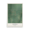 Map of Grainola, Oklahoma, 12 x 18 inch unframed archival matte print