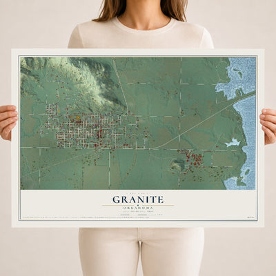 Map of Granite, Oklahoma, 18 x 24 inch unframed archival matte print