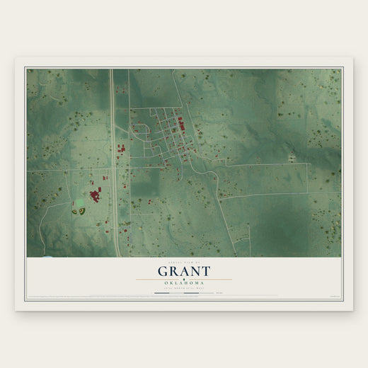 Grant, Oklahoma map print, the full design