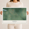 Map of Hanna, Oklahoma, 12 x 18 inch unframed archival matte print